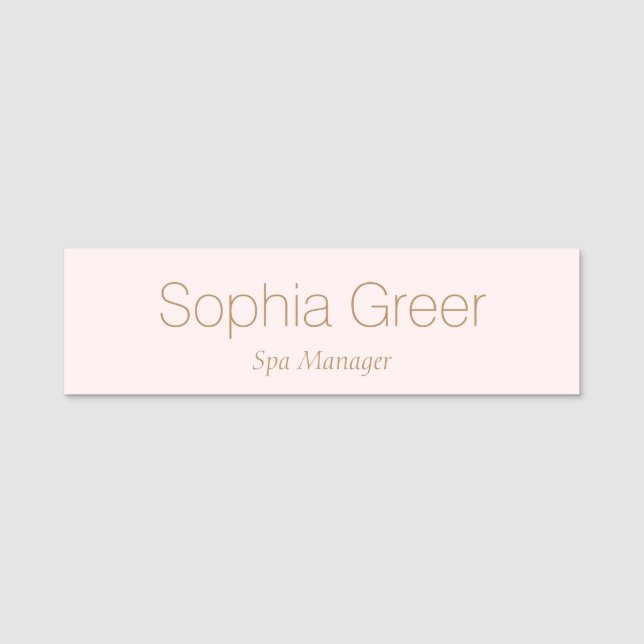 Modern Pink Salon Wellness-Center Name Tag Namensschild