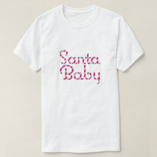 Modern Pink Santa Baby Weihnachten T-Shirt