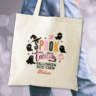 Modern Pink Schwarzes Spooktacular Halloween Boo C Tragetasche