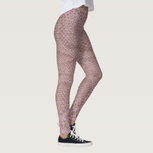 Modern Pink Snakeskin Leggings
