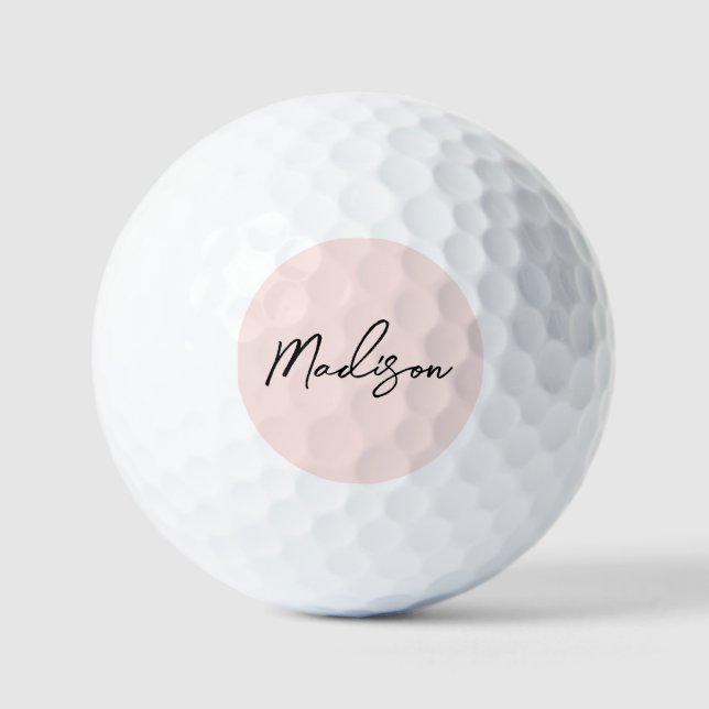 Modern Pink Stilvolle Drehschrift Personalisierte  Golfball (Vorderseite)