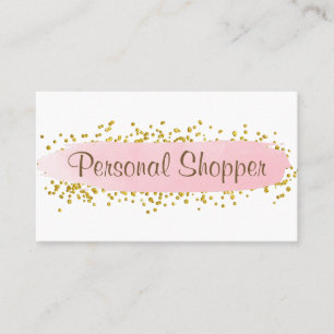 Modern Pink Strip Gold Glitzer Personal Shopper Visitenkarte