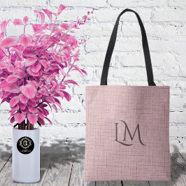 Modern Pink Taupe Monogram Glitter Detail