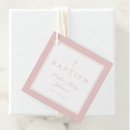 Modern Pink Thank You Girl Baptism Geschenkanhänger