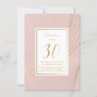 Modern Pink und Gold 30. Geburtstag Einladung
