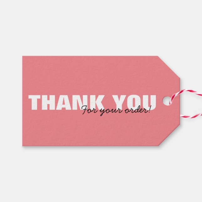 Modern Pink Vielen Dank für Ihre Bestellung. Geschenkanhänger (Vorderseite (Horizontal))