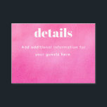 Modern Pink Watercolor Trendy Bat Mitzvah Begleitkarte<br><div class="desc">Personalisierte moderne rosa Wasserfarbe Trendy Chic Bat Mitzvah Enclosure Card</div>
