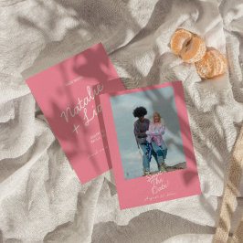 Modern Pink Whimsical Summer Fun Photo Wedding Save The Date