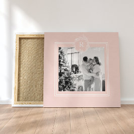 Modern Pink & White Family Foto | Leinwanddruck