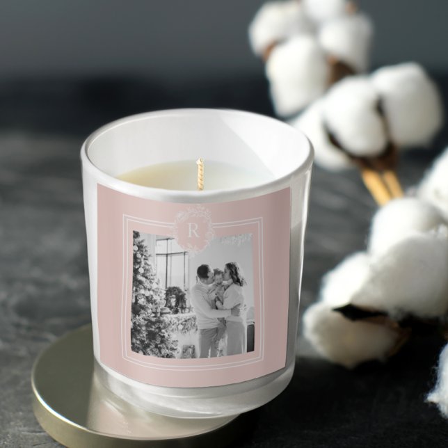 Modern Pink & White Family Foto | Quadratischer Aufkleber (Von Creator hochgeladen)