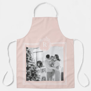 Modern Pink & White Family Foto   Schürze