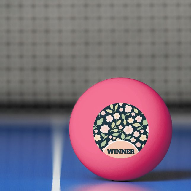 Modern Pink Wildflowers Pattern Tischtennisball (Netto)