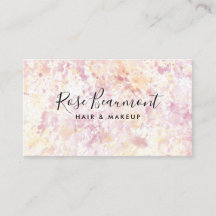 Modern Pink Yellow Wright Script Business Card