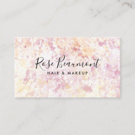 Modern Pink Yellow Wright Script Business Card Visitenkarte