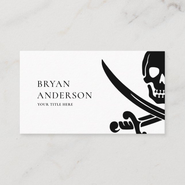 Modern Pirate Business Card Visitenkarte (Vorderseite)