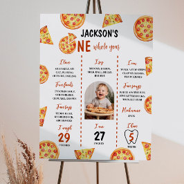 Modern Pizza Birthday Foto Milestone Poster