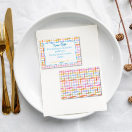Modern Plaid Colorful Rainbow Diaper Raffle Begleitkarte