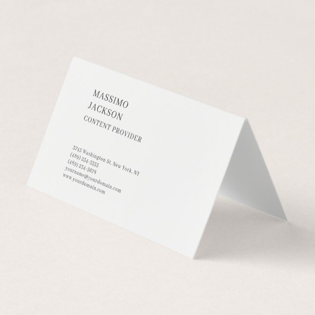 Modern Plain Simple Black White Minimalist  Visitenkarten (Vorderseite)