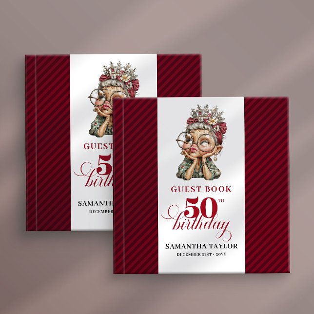Modern playful 50th birthday woman guest book gästebuch (Modern playful 50th birthday woman guest book)