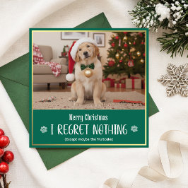 Modern Playful Cute Dog Photo Funny Christmas Feiertagskarte