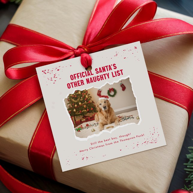 Modern Playful Funny Dog Christmas Present  Geschenkanhänger (Von Creator hochgeladen)