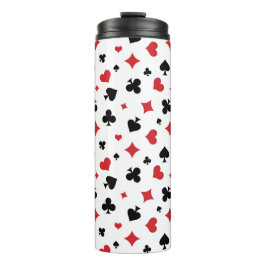 Modern Playing Card Suits Pattern Thermosbecher