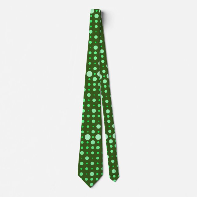 Modern Polka Dot 02.Green. GDreen BG Krawatte (Vorderseite)
