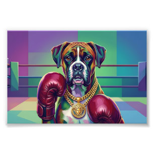 Modern Pop Art Boxer Dog Boxing Athlete Fotodruck