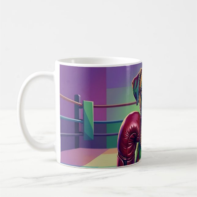 Modern Pop Art Boxer Dog Boxing Athlete Kaffeetasse (Links)
