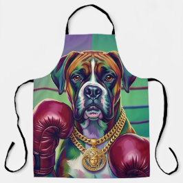Modern Pop Art Boxer Dog Boxing Athlete Schürze