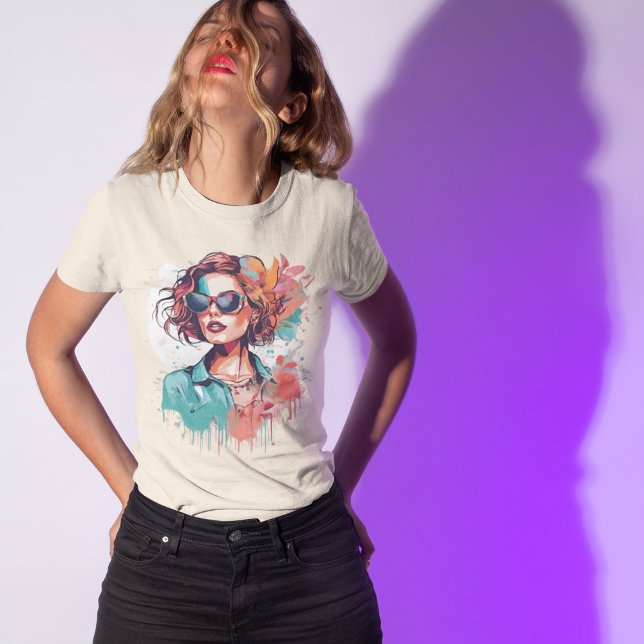 Modern-Pop-Art Frauenportrait T-Shirt (Von Creator hochgeladen)