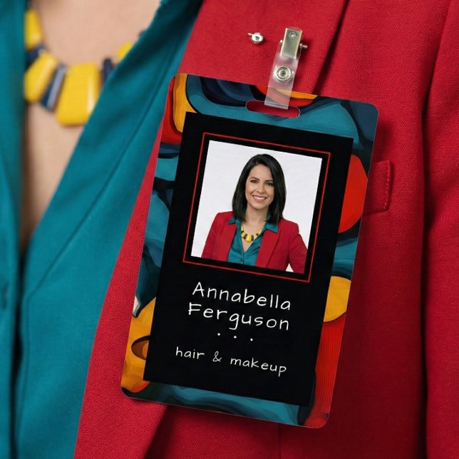 Modern Pop Art Retro Colorful Hair Makeup Ausweis (Von Creator hochgeladen)