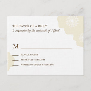 Modern Poppies Wedding RSVP Card - Mandeln