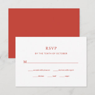 Modern Poppy Red Wedding   Wahl RSVP Karte