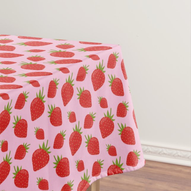 Modern Popular Trendy Red Pink Strawberry Pattern Tischdecke (Beispiel)