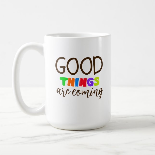 Modern Positive Hand Lettering Mug Kaffeetasse (Links)