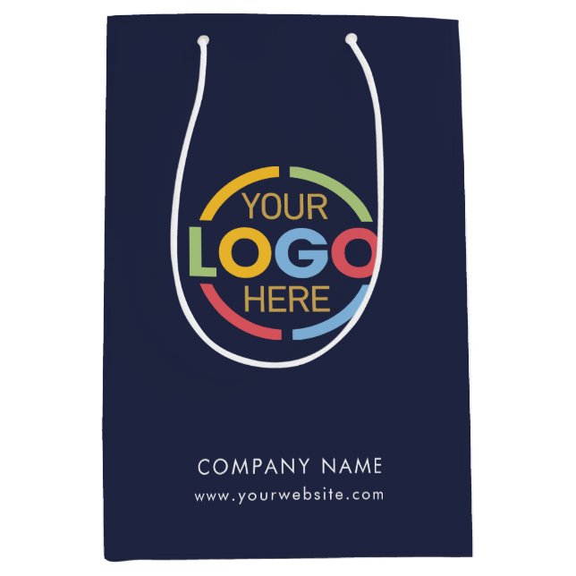 Modern präsentiertes Logo für Navy Blue Corporate  Mittlere Geschenktüte (Vorderseite)