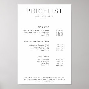 Modern, Preisliste Poster
