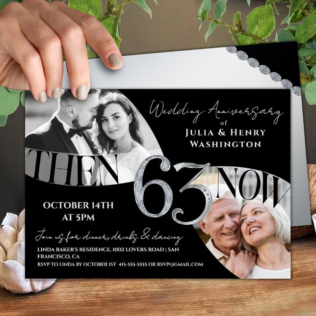 Modern Premium 63rd Wedding Anniversary Einladung (Von Creator hochgeladen)