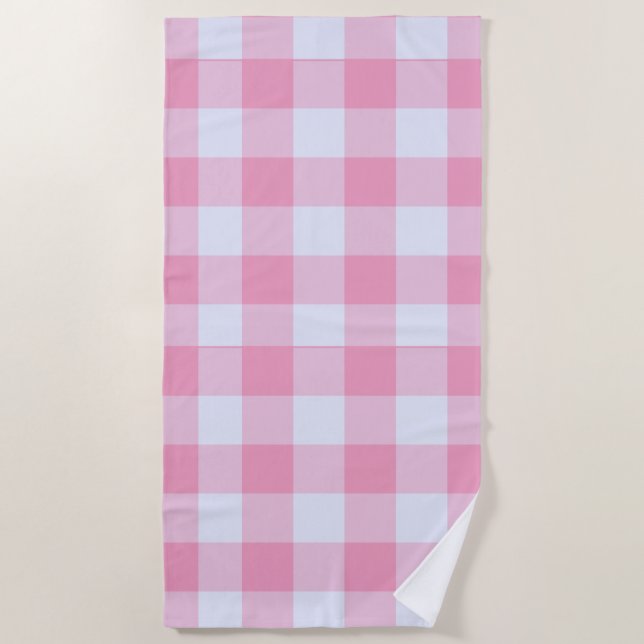 Modern Preppy Gingham Strandtuch (Vorderseite)