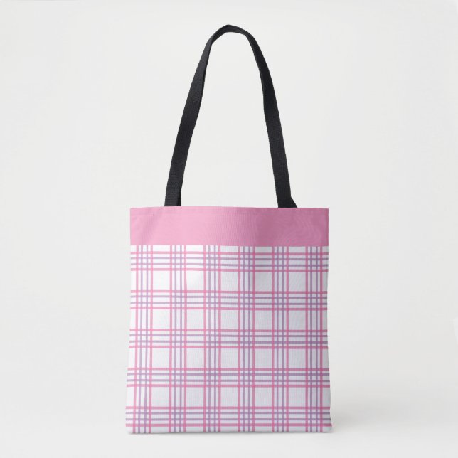 Modern Preppy Plaid Pink Purple Pattern (Vorderseite)