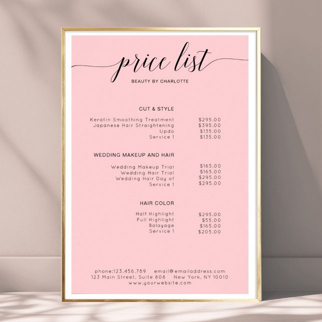 Modern,  price list Poster (Modern, price list Poster)
