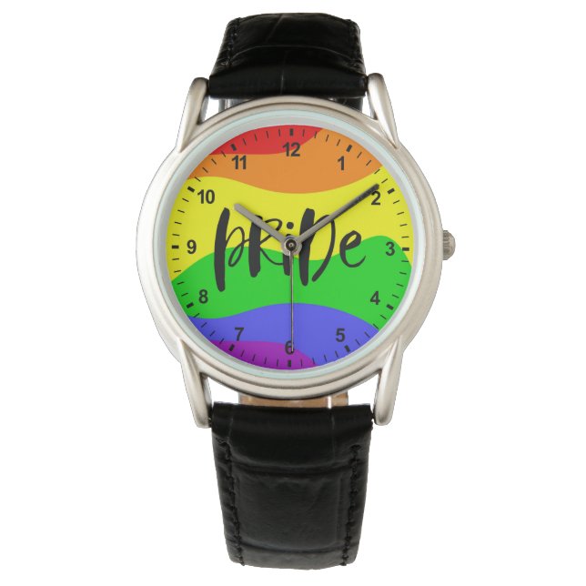 Modern Pride Rainbow Armbanduhr (Vorderseite)