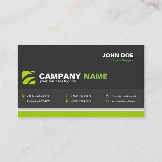 Modern Professional Business Card in Dark Gray Visitenkarte (Vorderseite)