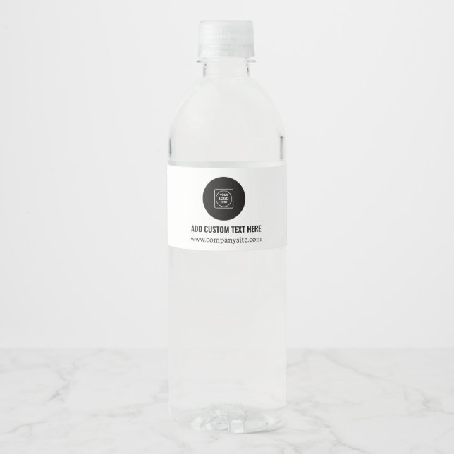 Modern Professional Chic White Business Branding Wasserflaschenetikett (Vorderseite)