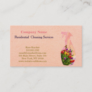 Modern Professional Cleaning Service Spray Bottle Visitenkarte