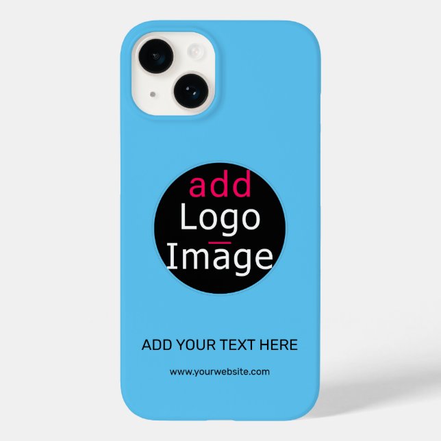Modern Professional Customizable Business Sky Blue Case-Mate iPhone Hülle (Rückseite)
