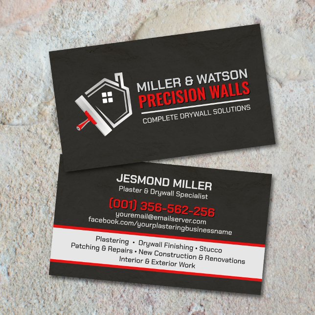 Modern Professional Drywall Plastering Services  Visitenkarte (Von Creator hochgeladen)