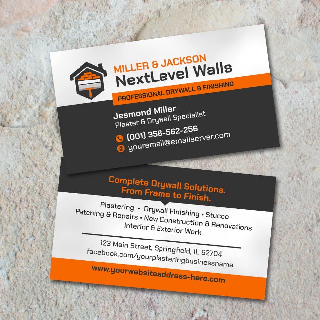 Modern Professional Drywall Plastering Services  Visitenkarte (Von Creator hochgeladen)