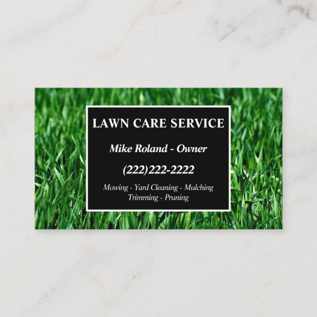 Modern Professional Lawn Care Gardener Services Bu Visitenkarte (Vorderseite)